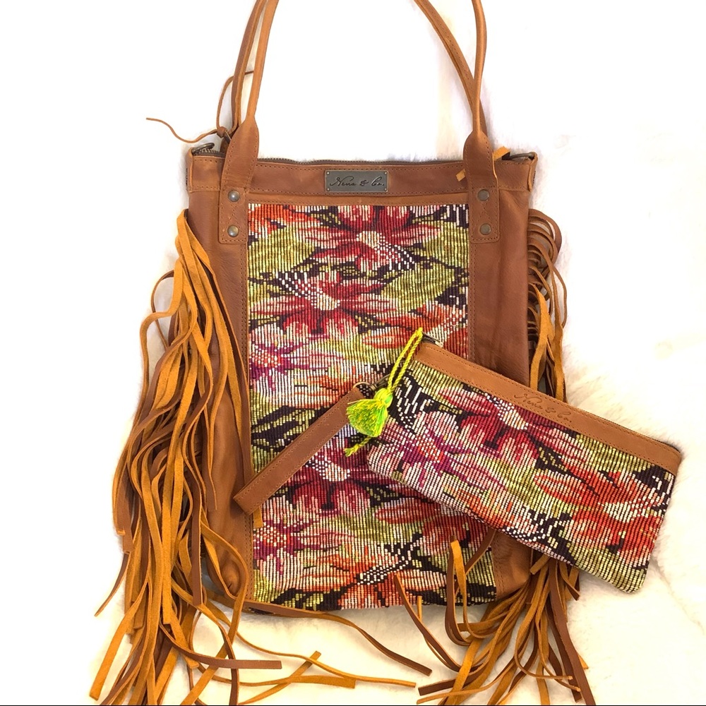 Nena & Co. PERFECT FRINGE TOTE & MATCHING CLUTCH